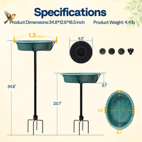 VIVOHOME pond-style oval shape creates shallow and deep areas for different birds.
