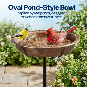 VIVOHOME oval-shallow-area-small-birds invites tiny visitors to drink
