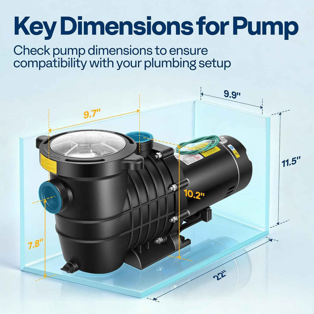 VIVOHOME quick-connect adapters simplify setup with 1.5 and 1.25 inch fittings