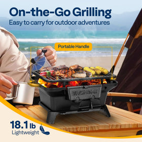 VIVOHOME stainless steel grid distributes heat evenly for thorough cooking.