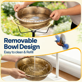 VIVOHOME solar-pump with three nozzles delivers soft, bird-friendly sprays.