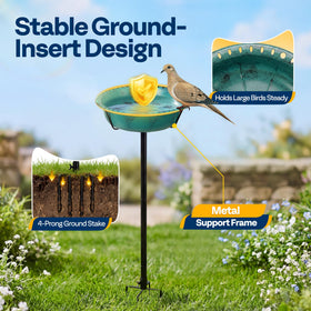 VIVOHOME sturdy metal frame supports the bowl when large birds land.