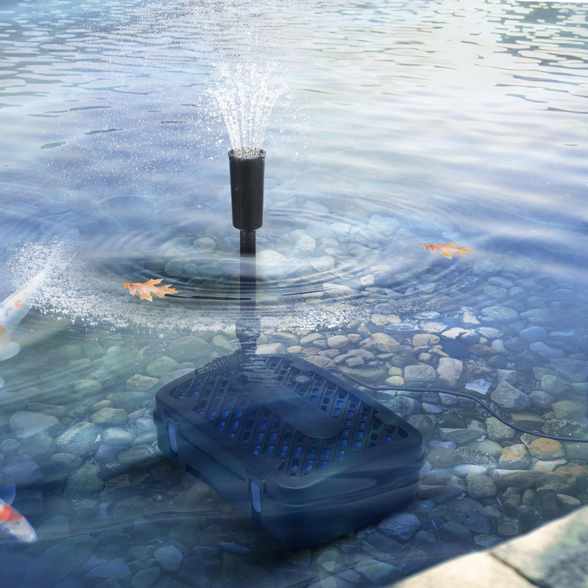 VIVOHOME three fountain heads in action for customizable water patterns.