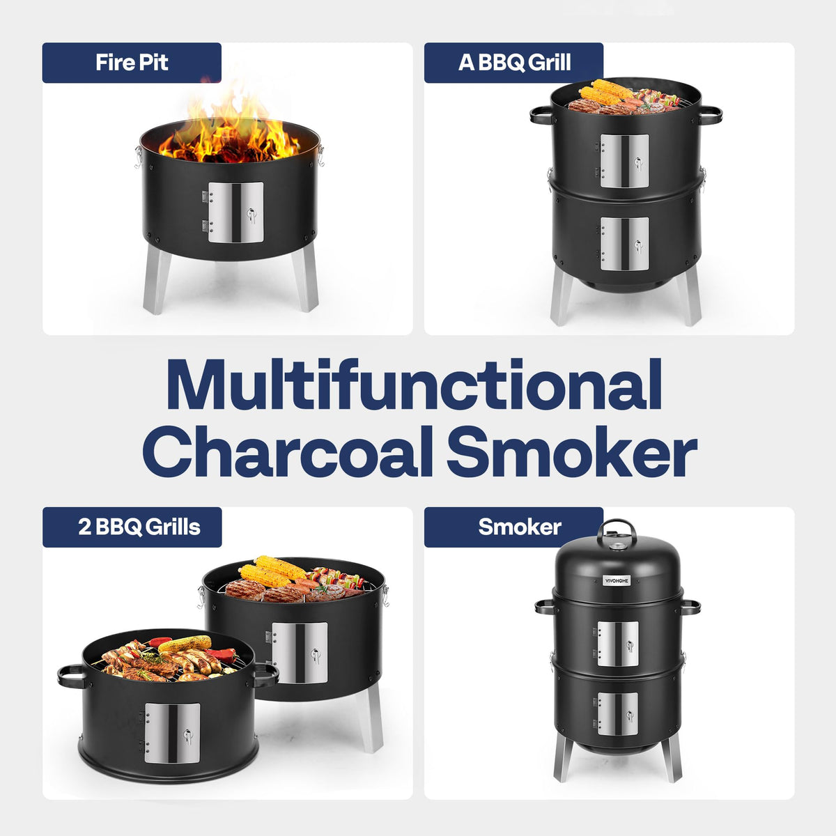 VIVOHOME vertical-barrel design ensures even heat for consistent results.