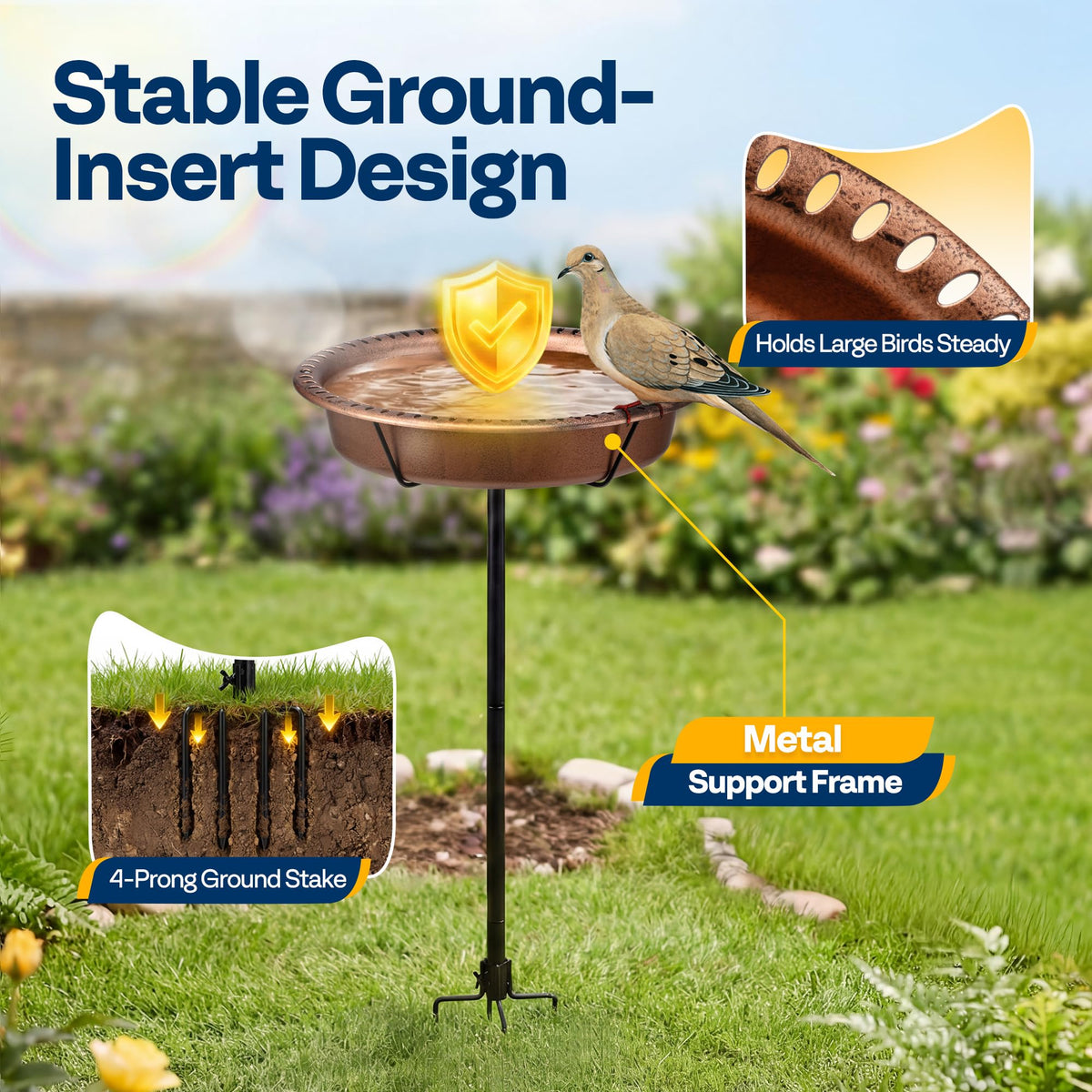 VIVOHOME weather-resistant-abs-bronze-finish adds garden charm and resists the elements