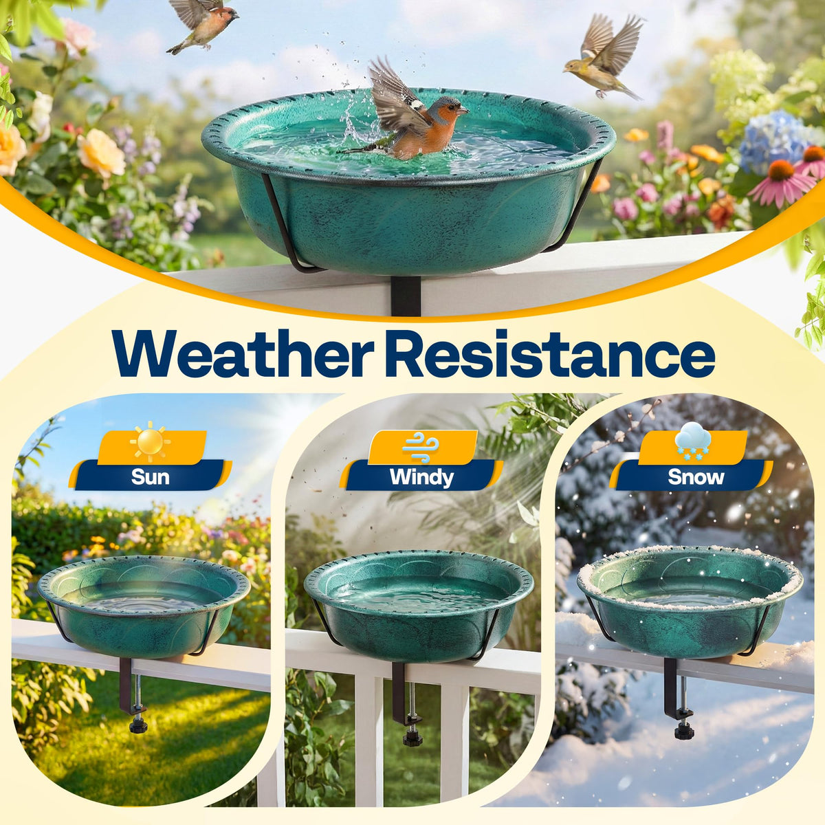 Weather-resistant ABS green bath maintains color in outdoor conditions
