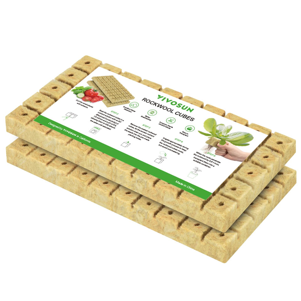 VIVOSUN 1-Inch Rockwool Cubes pack 100 for seed starting and propagation.