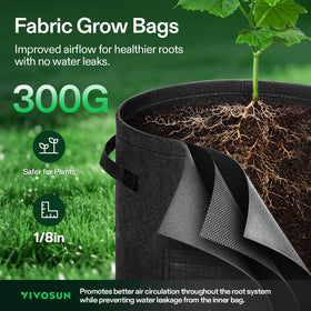 VIVOSUN black potato planter bags designed for small patios and balconies.