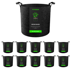 VIVOSUN 10-pack 3-gallon grow bags for versatile container gardening with breathable fabric.