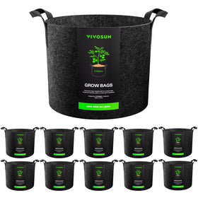 VIVOSUN 10-pack 5-gallon grow bags pack for easy setup and transport.