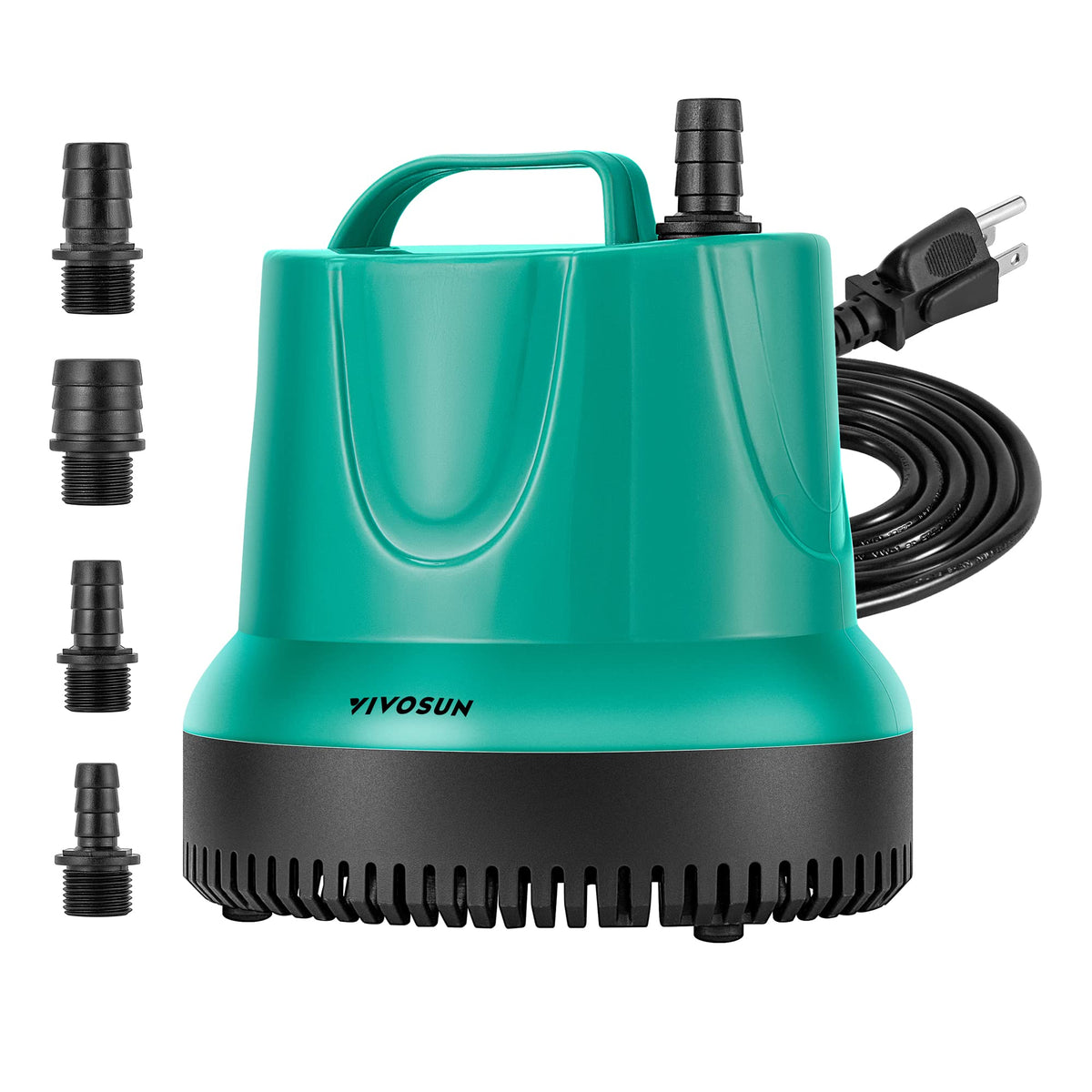 VIVOSUN 1150GPH submersible pump with bottom inlet for thorough water circulation in aquariums