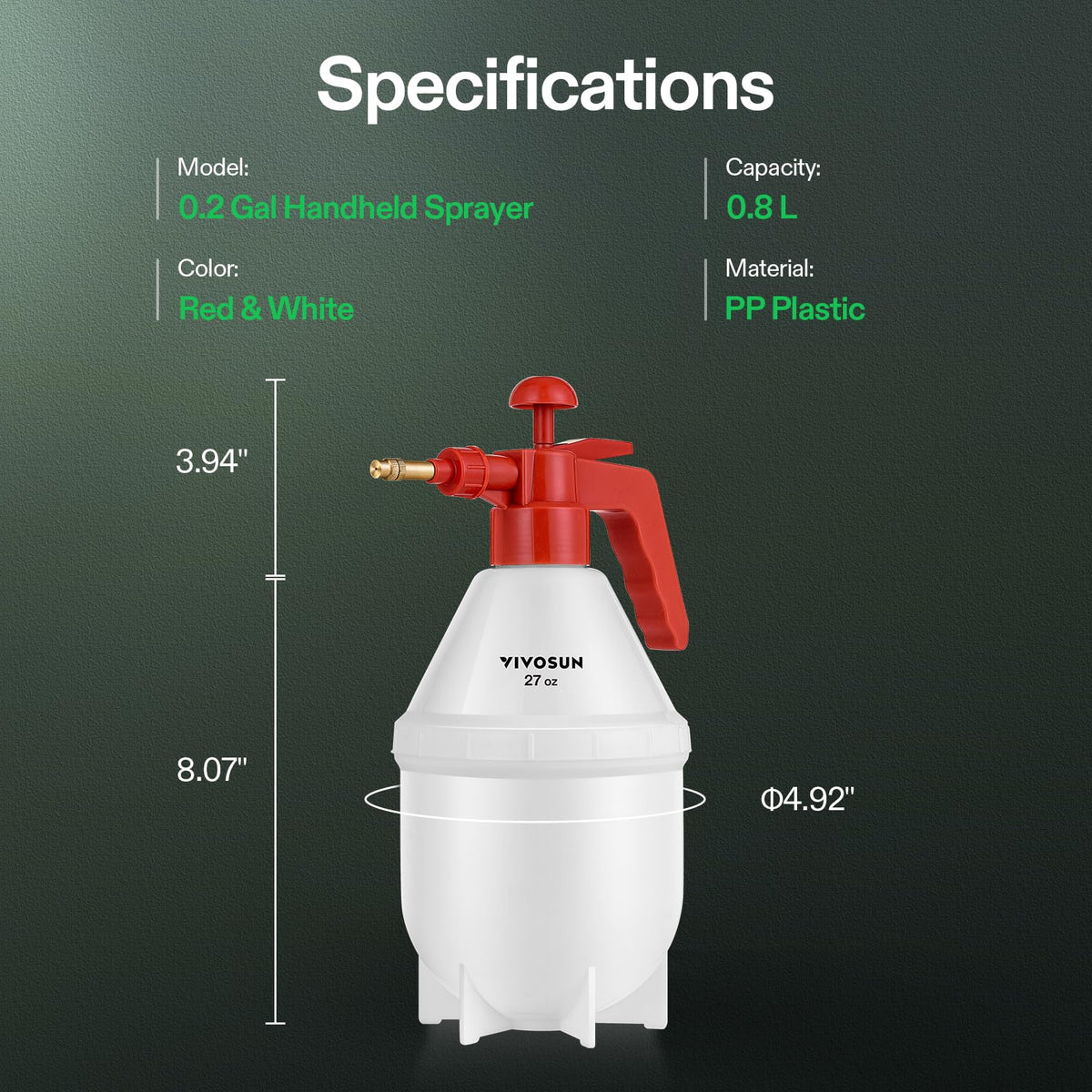 VIVOSUN sprayer with thickened durable base for stable use