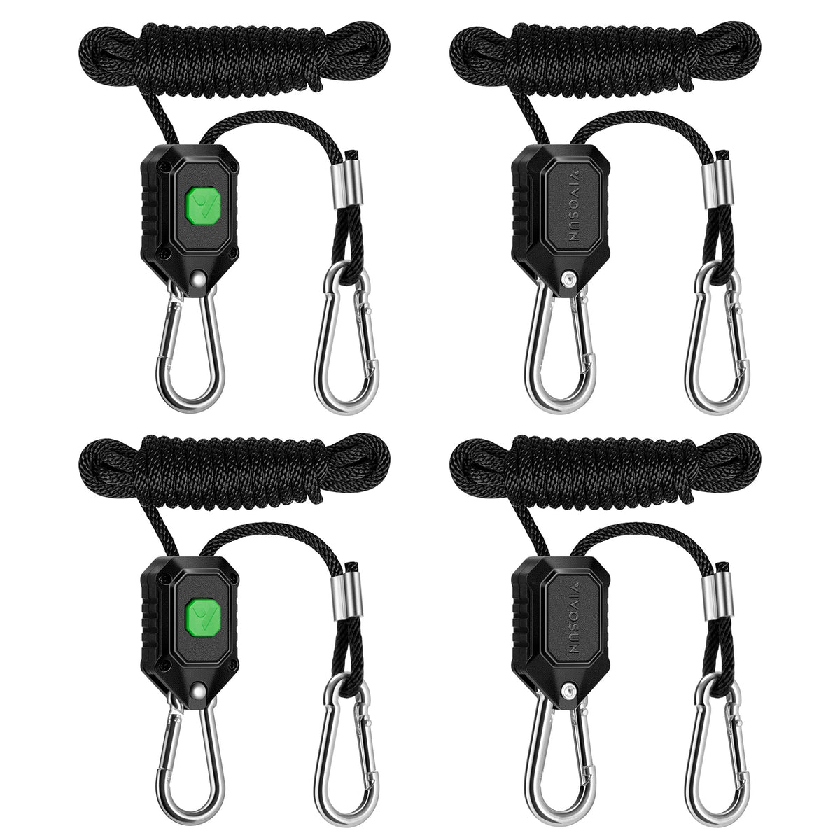 VIVOSUN 2-Pair 1/8-Inch Adjustable Grow Light Hanger with dual hooks for secure mounting.