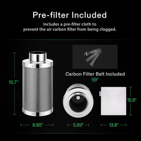 VIVOSUN 38mm thick charcoal bed delivers high absorption