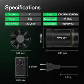 Quiet operation of VIVOSUN fan in a living space