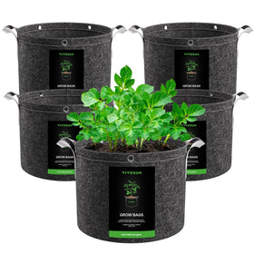 VIVOSUN 5-gallon grow bag with flat base for easy filling.