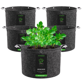 VIVOSUN 7-gallon grow bag with flat base for easy filling and stability.