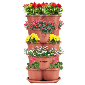 VIVOSUN 5-tier vertical planter for strawberries enables compact balcony gardening.
