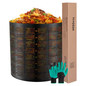 VIVOSUN 500-gallon compost bin assembly shows easy setup and expandable capacity.