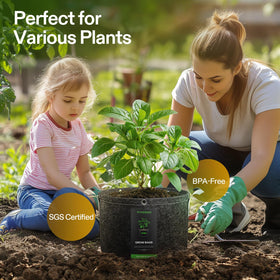 VIVOSUN grow bag with metal rings enabling low-stress training and branch guidance.