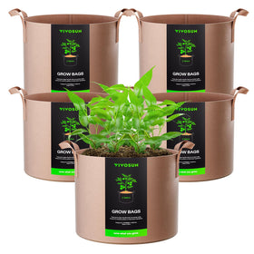 VIVOSUN 5-pack 2-gallon grow bags with thickened nonwoven fabric for sturdy planting