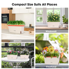 VIVOSUN 6-pack rectangular planters arranged for convenient setup.