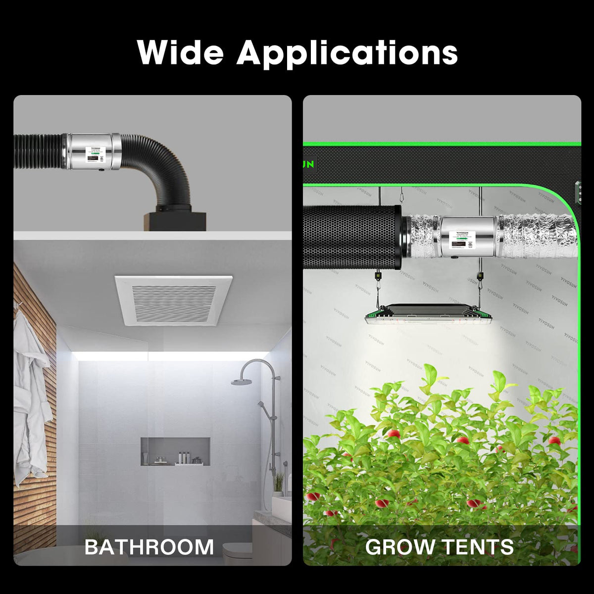 VIVOSUN compact-design fan fits tight spaces while delivering up to 240 CFM