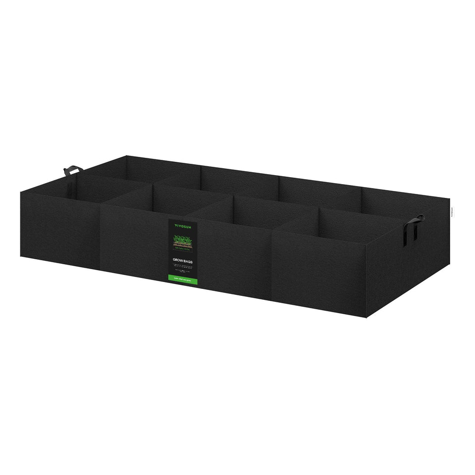 VIVOSUN 8-grid 129-gallon grow bags side view for spacious vegetable gardening.