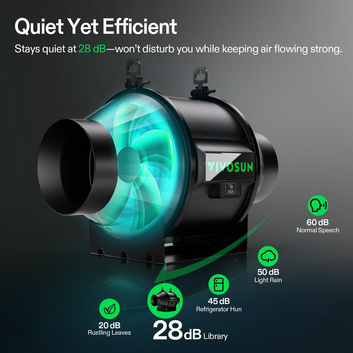 VIVOSUN 8 ft black ducting for versatile ventilation routes