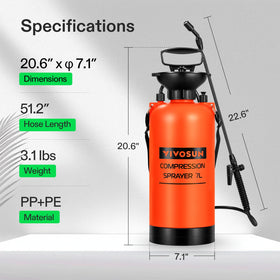 VIVOSUN adjustable-nozzle sprayer enables versatile garden and home use.