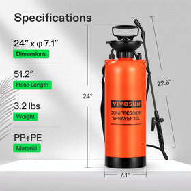 VIVOSUN adjustable nozzle enables mist or jet spray for precise plant care.