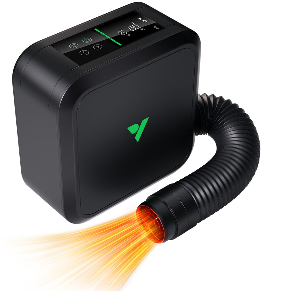 VIVOSUN AeroFlux heater front view showing powerful heat delivery for grow tents.