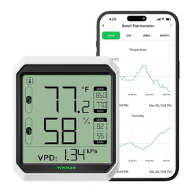 VIVOSUN AeroLab THB1 front display for quick temp and humidity checks