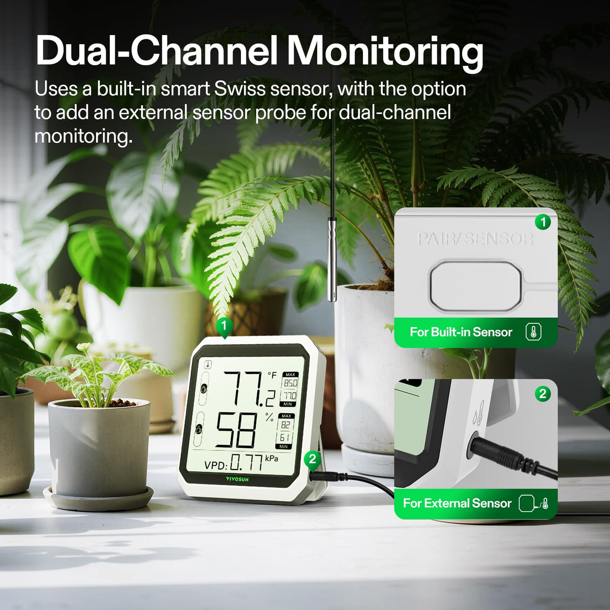 VIVOSUN AeroLab THB1S Bluetooth app control lets you monitor conditions remotely