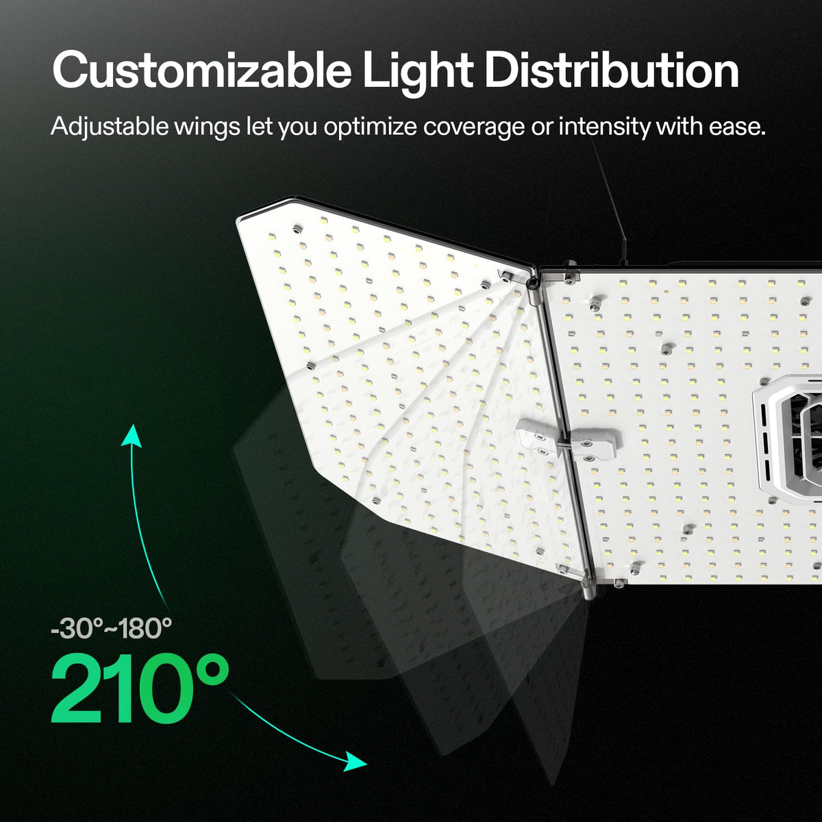 VIVOSUN AeroLight Wing AW200SE full-spectrum lighting for canopy depth.