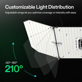VIVOSUN AeroLight Wing AW200SE full-spectrum lighting for canopy depth.