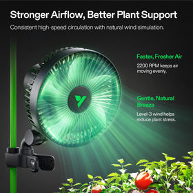 VIVOSUN AeroWave A6 in motion with 90° oscillation delivering broad airflow.