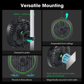 VIVOSUN AeroWave D4 multiple mounting options demonstrated