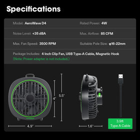 VIVOSUN AeroWave D4 whisper-quiet operation in a tent