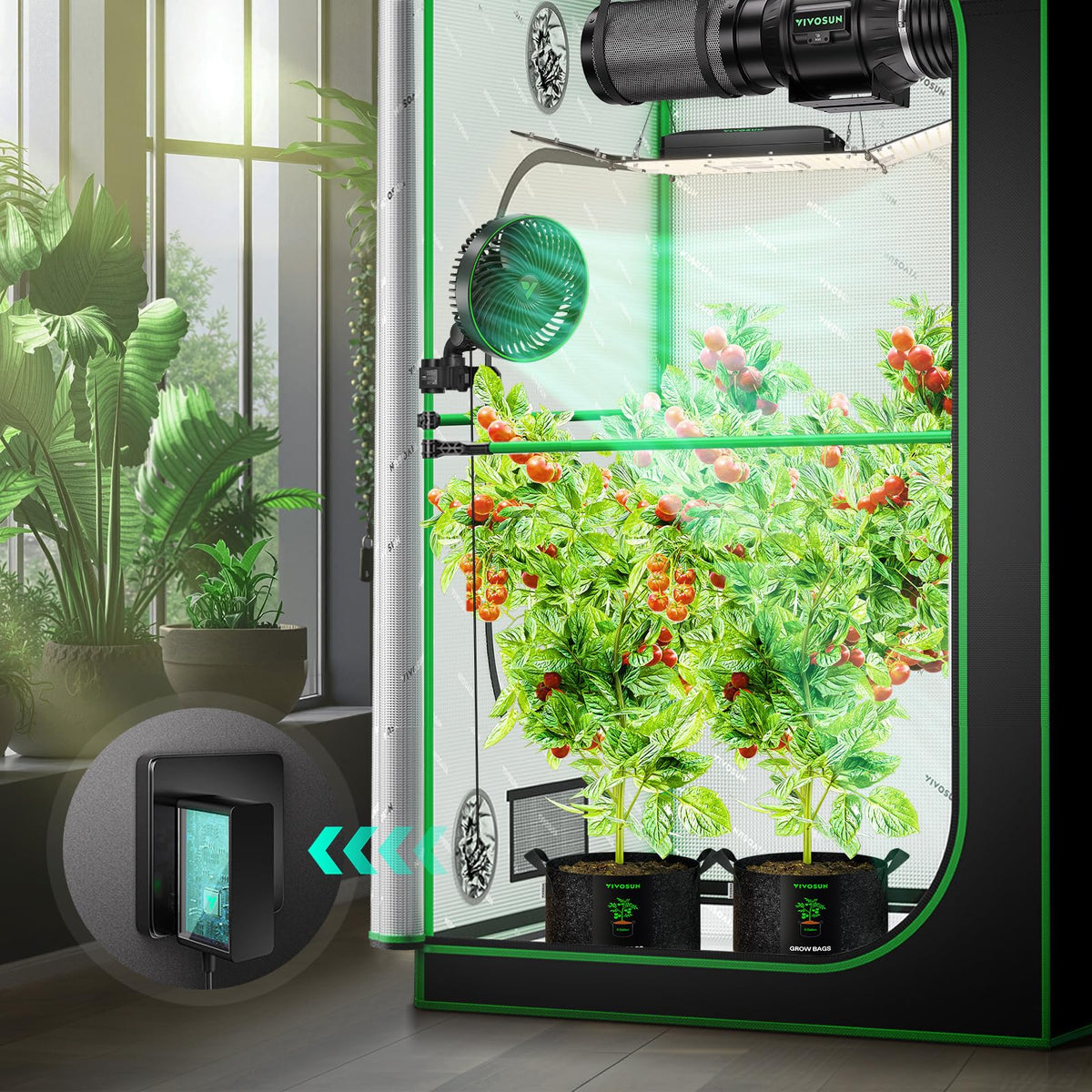 VIVOSUN AeroWave E6 Gen2 clip fan natural wind mode reduces plant stress