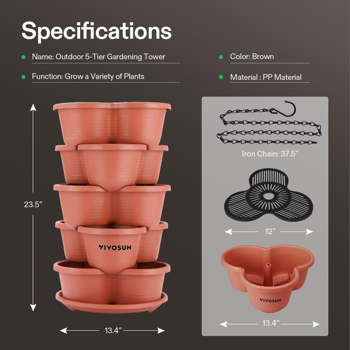 VIVOSUN bottom dish keeps surfaces clean when watering.