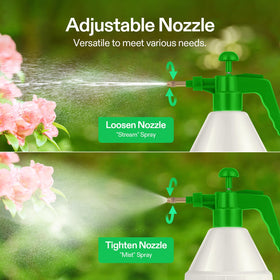VIVOSUN brass nozzle adjustable offers spray patterns for delicate mist to direct jets.
