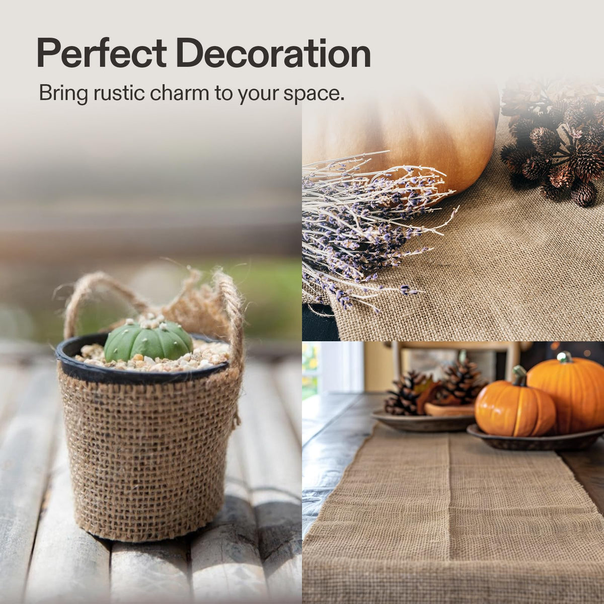 VIVOSUN burlap fabric for DIY table runners and crafts