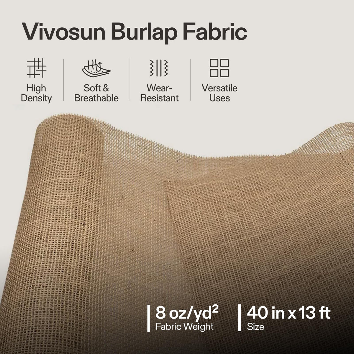 VIVOSUN burlap fabric laid as a weed barrier in garden beds