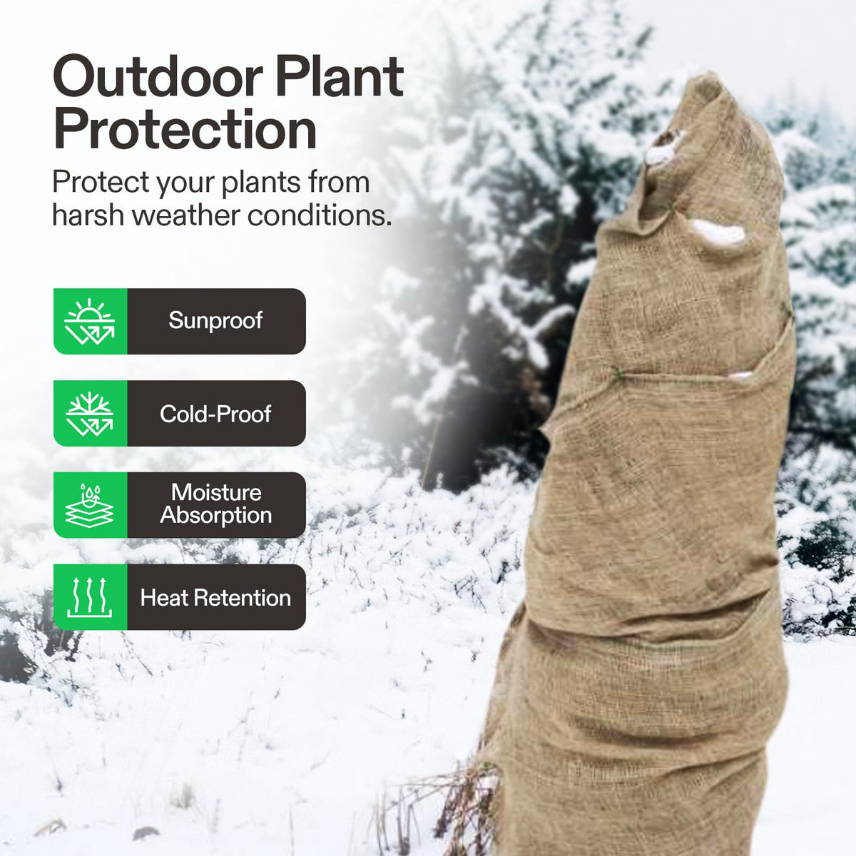 VIVOSUN burlap fabric acting as shade cloth to protect plants