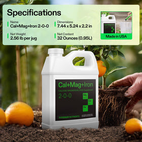 VIVOSUN Cal+Mag+Iron bottle used across multiple growing media types