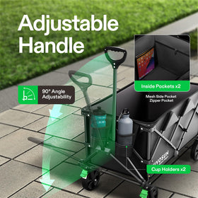 VIVOSUN collapsible wagon adjustable handle for easy control