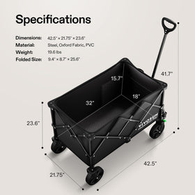 VIVOSUN collapsible wagon silent wheels gliding over terrain