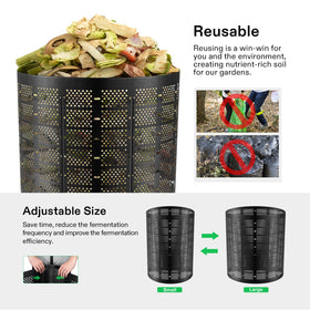 VIVOSUN large-capacity compost bin suitable for yard waste and kitchen scraps.