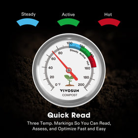 VIVOSUN thermometer stem made of 304 stainless steel for durability.